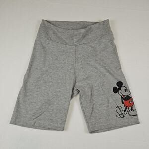 Disney Mickey Mouse Bike Stretch Shorts Jr. Womens Gray Junior Size 11 Large